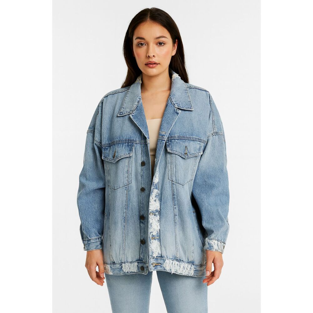 ONE TEASPOON Premium Distressed Oversized Denim Jacket Small